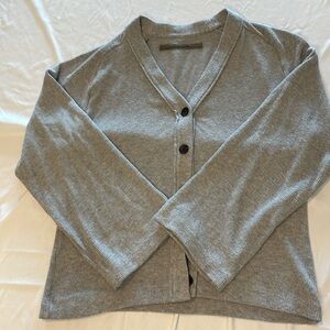 Enza Costa grey button up cardigan.